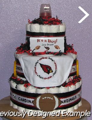 Cardinals-Diaper-Cake (3).JPG - Arizona Cardinals Diaper Cake